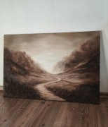 Duży obraz akrylowy 100x150 cm – strukturalny pejzaż „Droga Światła”