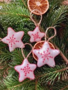 Gwiazdki filcowe ozdoby choinkowe handmade