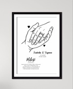 Personalizowany prezent na ślub dla pary młodej plakat ślubny a3 rama wzory