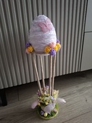 Stroik wielkanocny wielkanoc jajo koszyk kwiaty balon jajeczka mech