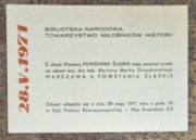 ZBOWiD Zaproszenie na wystawę '71 15,3x10,7 cm