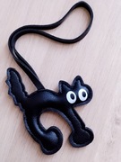 Czarny kot brelok, kotek breloczek