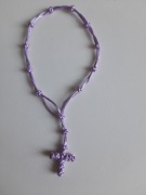 Różaniec z nici sznurka satynowego