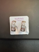 Kolczyki Xuping – srebrny kolor, cyrkonie