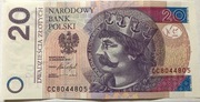 Banknot 20 zł  2016 rok unikat CC 8044805