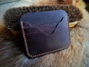 Kartownik cardholder portfel bordowy skóra naturalna crazy horse 