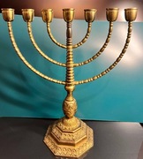 Piękna Duża Mosiężna Menora