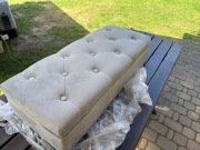 Elegancka Ławka Tapicerowana z Schowkiem | Pufa Welur | 80cm | NOWA