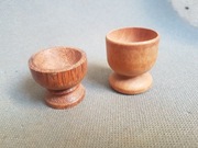 Drewniane kieliszki na jajka / PRL