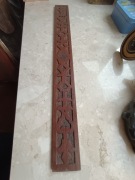 Stara aplikacja drewniana do mebla mahoń XIX w 52cmx5,5cm