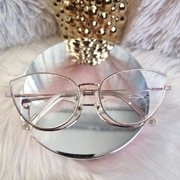 Valentini Okulary korekcyjne rose gold złote oprawki kocie oczy 