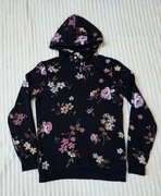 Bluza Clockhouse rozmiar S kaptur czarna kwiaty cienka