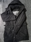 ZARA MAN | Męska Kurtka Zimowa Parka rozm. S | Kaptur i Ściągacze | CZARNA