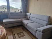 Kanapa narożna rozkładana jasnoszara prawa