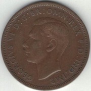 Wielka Brytania half penny 1/2 pensa 1947 - 25,4 mm - nr 1