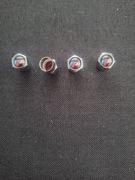 Nakrętki ozdobne- srebrne na wentyle do BMW M-Power.