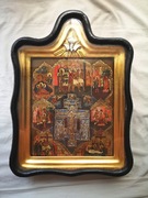 Stara ikona Krucyfix - "Niesienie Krzyża" ze scenami 