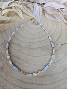 Naszyjnik Choker kamienie naturalne Larimar Perła Kryształ Jaspis Agat