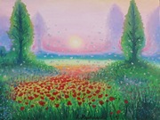 A.Maj. DUŻY OBRAZ OLEJNY 70x50cm Łąka