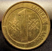 Moneta 1 Markka Finlandia 1993 Lew heraldyczny