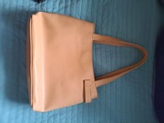 Torba beżowa z grubej sztucznej skòry