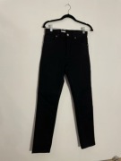 Monki Mid Waist Slim Leg Black Jeans Czarne Spodnie W27 Organic Cotton