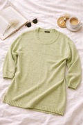 Pistacjowy sweter tunika oversize | miękki