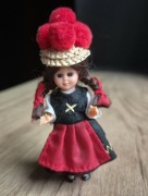 Lalka vintage celuloid laleczka strój ludowy ruchome oczy PRL retro 