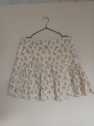 Wiosenna spódniczka bawełniana w kwiaty żółta biała Haft Koronka 40/L