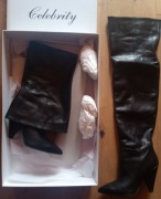 KOZAKI DAMSKIE R.37 [ CELEBRITY ] SKÓRA, OCIEPLANE  - NOWE