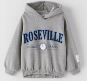 Zara Bluza dziewczęca dziecięca szara kaptur bawełna 122 7 lat