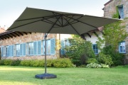 Parasol ogrodowy szary Siena 3x4m wraz plastikową podstawą w zestawie