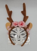 Opaska na głowę renifer poroże z uszami kwiatami