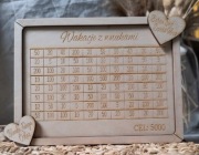 Skarbonka wykreślanka z imionami osobisty cel