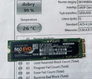 Dysk Samsung SSD 860 EVO M.2 500GB SATA Raport SMART 99%