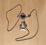 Łańcuszek wisiorek kot srebro 925 komplet