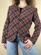 Marynarka żakiet damski czerwona czarna Joseph Ribkoff L 40 XL 42 w kratę