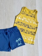 Zestaw komplet chłopięcy wakacyjny palmy szorty spodenki top 110