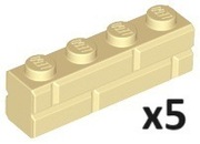 LEGO 15533 1x4 brick cegła murek NOWY tan - 5 szt