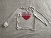 Szara bluza w magiczne cekiny serce H&M 134 - 140 jak nowa
