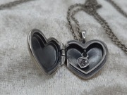 Bardzo rzadki naszyjnik Pandora serce otwierane lancuszek 90cm