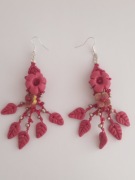 KOLCZYKI (DUŻE) MAKRAMA FIMO  "FLAMENCO, FLAMENCO"RĘKODZIEŁO 