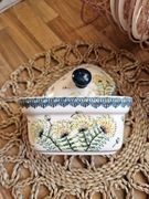 Maselniczka Bolesławiec z pokrywką DU-201