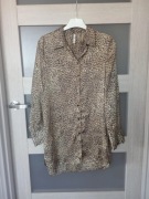 Dłuższa koszula panterka Zara a la satynowa