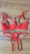 Komplet atrakcyjnej seksownej bielizny damskiej r. S czerwona