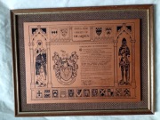 Obraz z płytką miedzianą herby Arms 