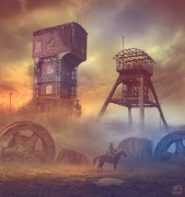 Śląsk - Świętochłowice - Dwie wieże grafika 50x50cm