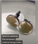 Spinki do mankietów kolor starego srebra