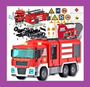 Straż pożarna WÓŻ STRAŻACKI DO SKRĘCANIA zestaw na baterie ŚWIATŁO DŹWIĘK