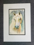 Jerzy Podkowa, Głowa konia, 1997 akwarela na kartonie w passe partout